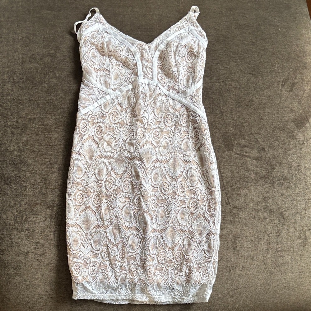 Guess White Lace Mini Dress